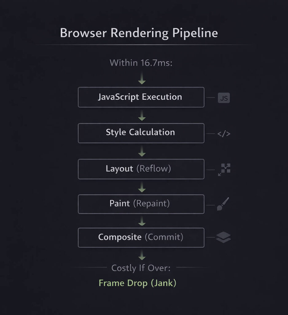 Browser Rendering Pipelineの図