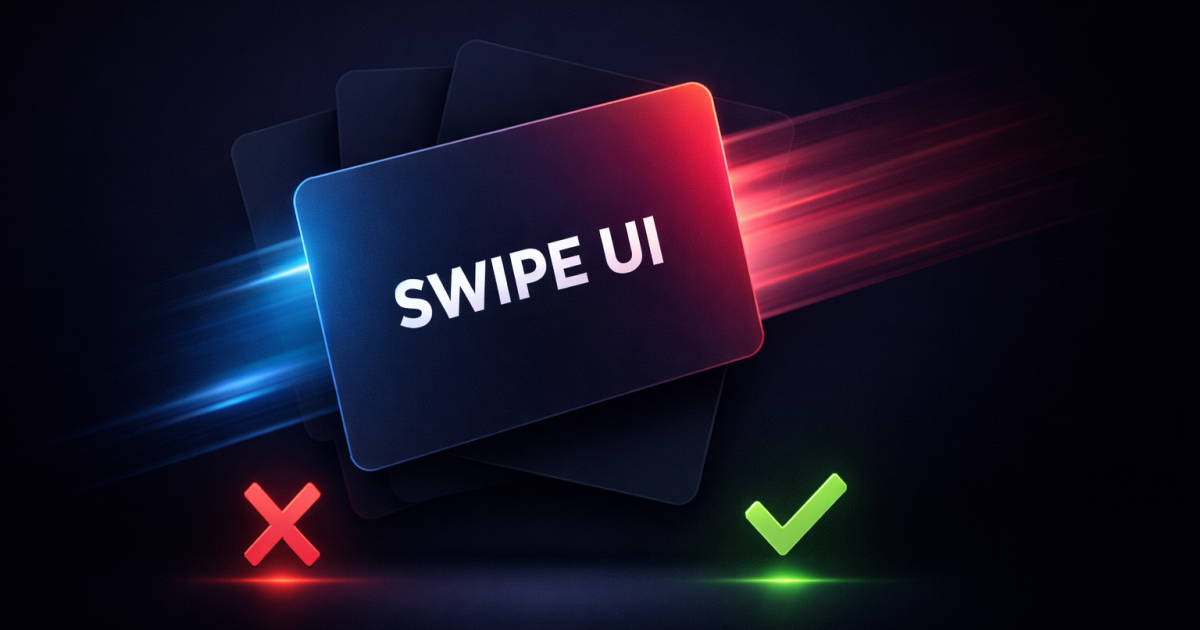 Swipe Gesture UI（カードをスワイプして操作するUI） - Idle Interface