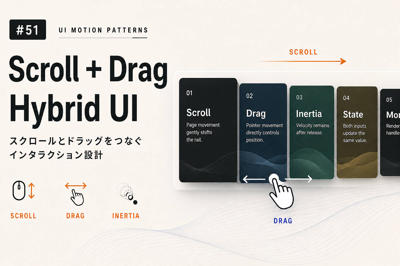 Scroll + Drag Hybrid UI：スクロールとドラッグをつなぐインタラクション設計